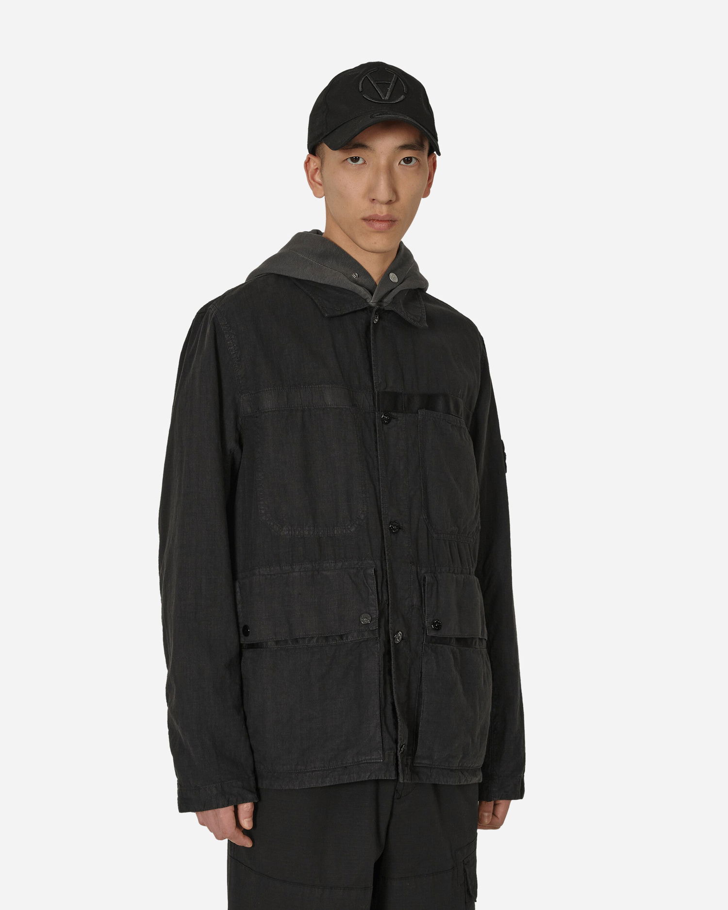 Jakke Stone Island Lino Nylon Tela-TC Field Jacket Sort | 801542330 V0029, 0