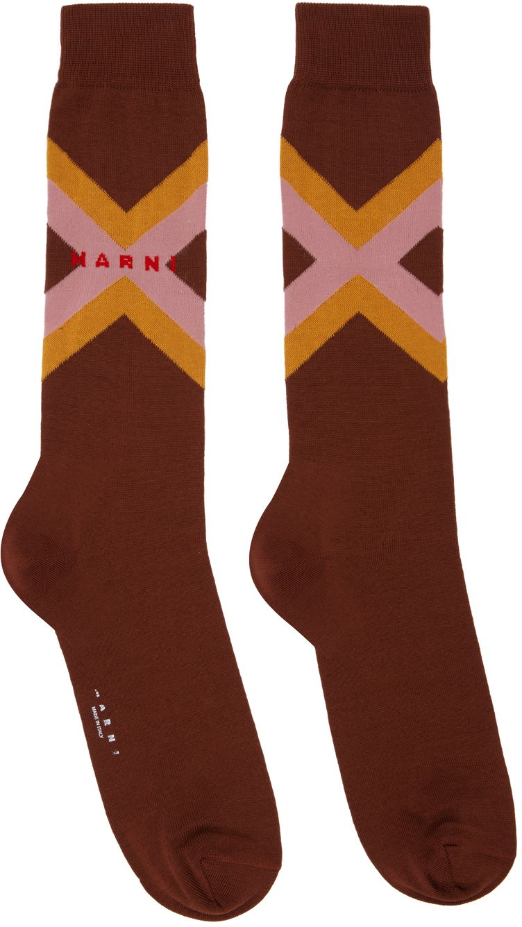 Sokker Marni Brown Micro Argyle Socks Brun | SKZC0140Q0 UFC172