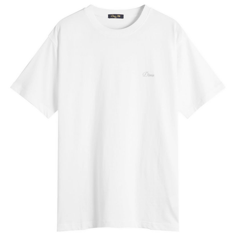 T-shirt Dime Dime Cursive Small Logo T-Shirt, Size Large Hvid | DIMEFA2544WHT