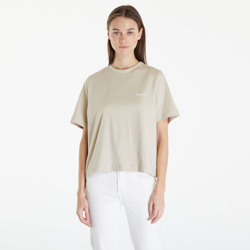 T-shirt Queens Essential T-Shirt With Contrast Print Beige Beige | QNS_021