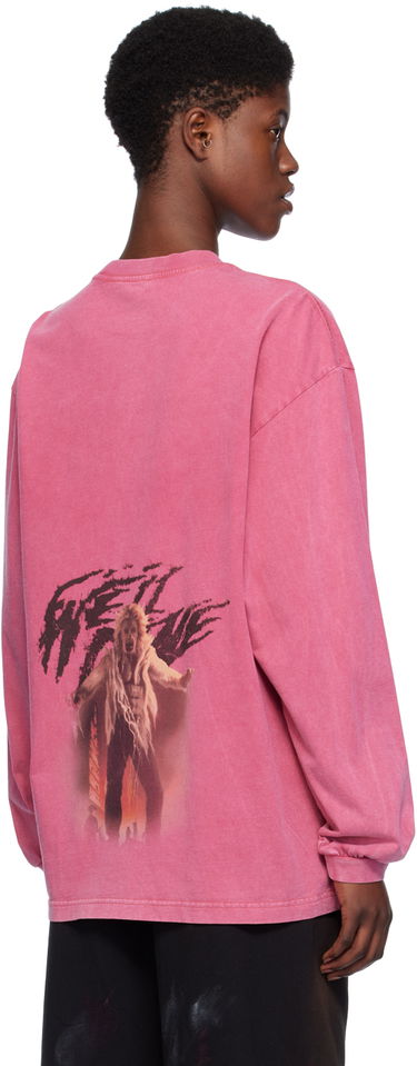 T-shirt We11done We11done Vintage Long Sleeve T-Shirt Lyserød | WD-TT0-24-722-U-PK, 2