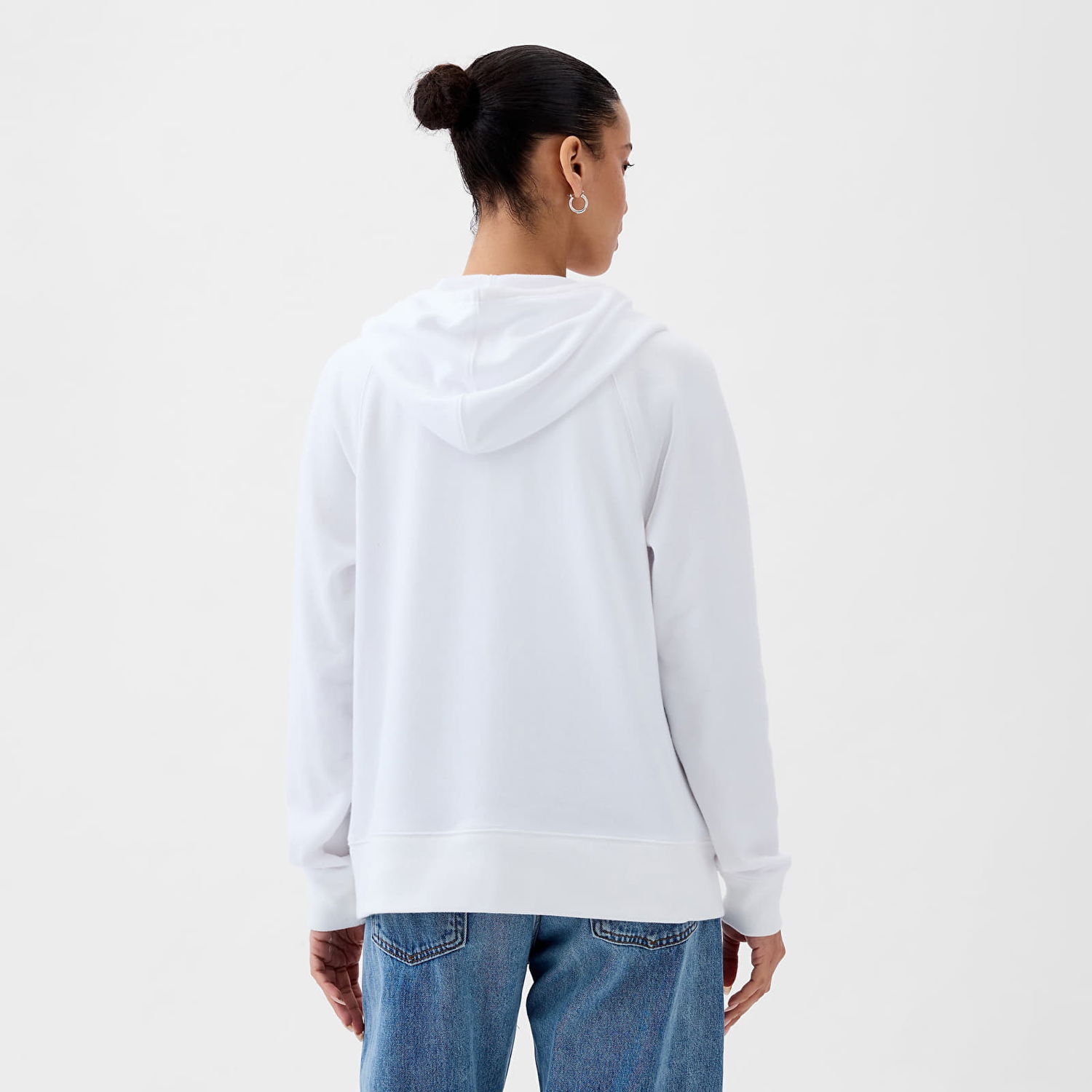 Sweatshirt GAP Fullzip Logo Hoodie Optic White V6 Hvid | 870536-04, 1