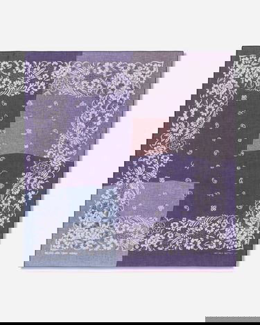 Tørklæde KAPITAL Selvedge Bandana with Garden Patchwork Print Lilla | EK-1633BA PURPLE, 3
