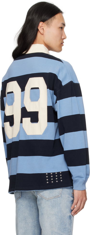 Polo skjorte Ksubi Ksubi Rugged Rugby Jersey Polo Blå | MFA25FT001, 2