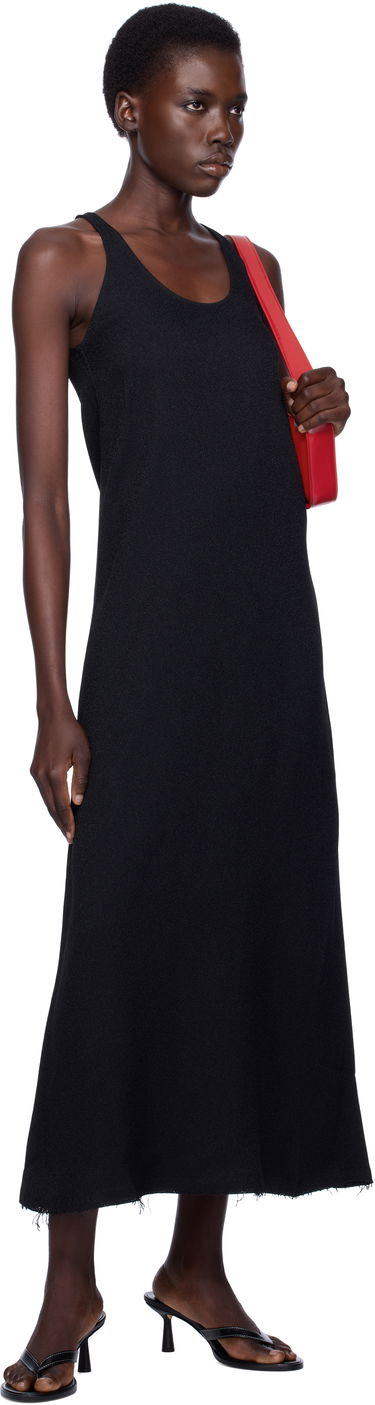 Kjole TOTEME TOTEME Scoop-Neck Sablé Midi Dress Sort | 243-WRD4142-FB0240, 3