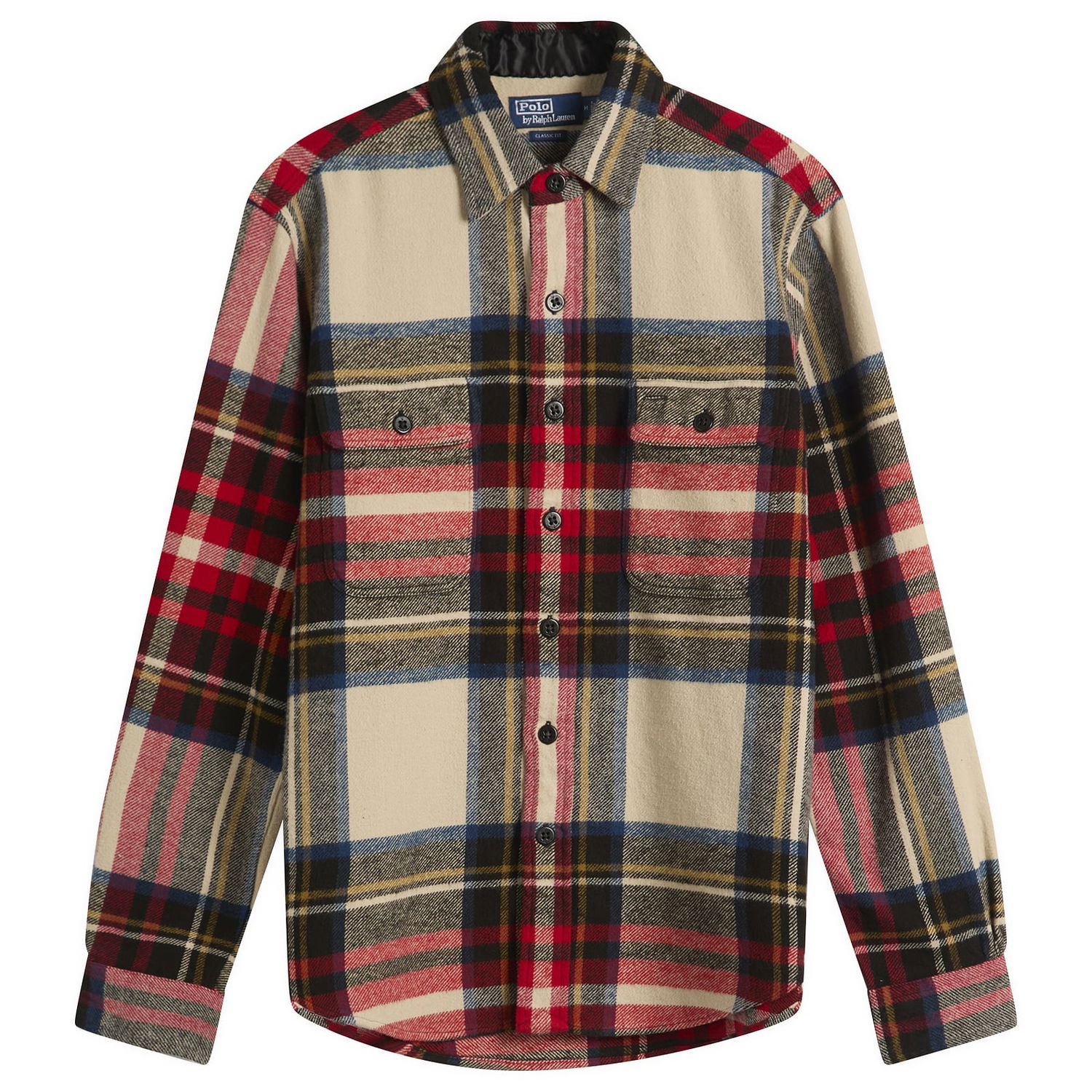 Skjorte Polo by Ralph Lauren Ralph Lauren Polo Flannel Check Classic Fit Overshirt Size Large Flerfarvet | 710981126001-NAT, 0