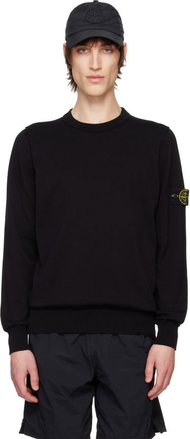 Sweater Stone Island Stone Island Organic Cotton Crewneck Sweater Sort | K1S15 5100053 S00B2, 0