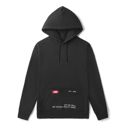 Sweatshirt Vans Vans Sleeve Alphabet Logo Hoodie Sort | VN0A3ZPNBLK, 0