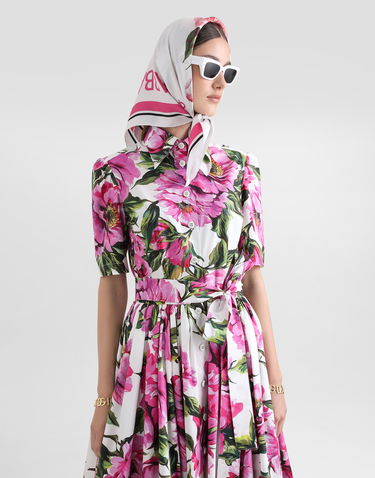 Kjole Dolce & Gabbana Dolce & Gabbana Cotton Jacquard Corset Dress with Floral Print Flerfarvet | F6AGMTHS5S3HA5KR, 3