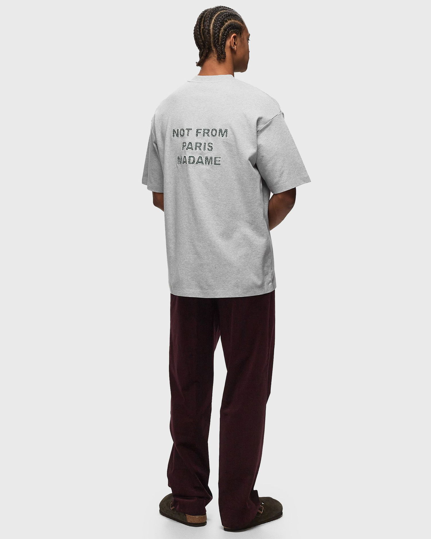 T-shirt Drôle de Monsieur Le Tee Slogan Grå | C-TS175-CO002-GY, 1