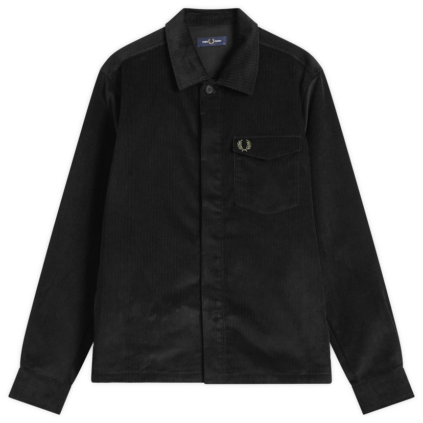 Skjorte Fred Perry Corduroy Overshirt, Size Large Sort | M1717-102