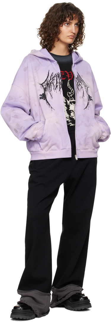 Sweatshirt We11done Graphic Print Zip-Up Hoodie Lilla | WD-TJ3-24-878-U-PP, 3