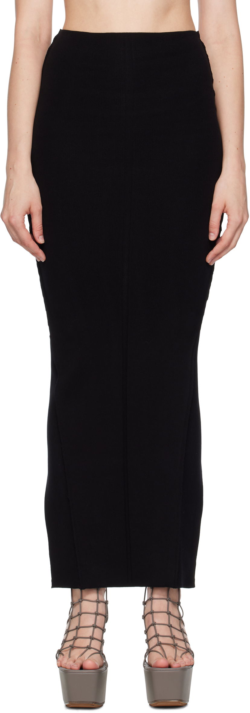 Nederdel Rick Owens Rick Owens Concordians Pillar Maxi Skirt Sort | RP02E4695 KST