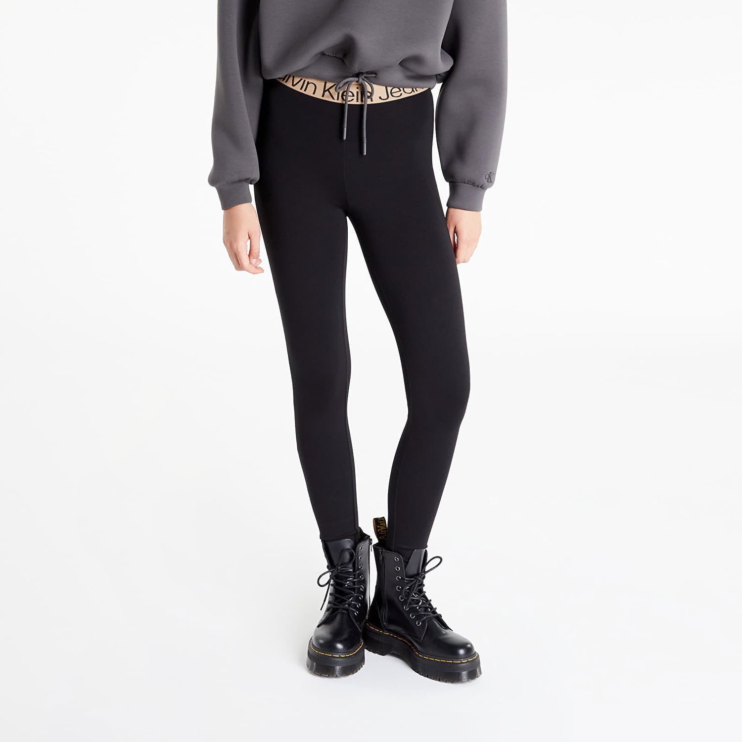 Leggings CALVIN KLEIN Logo Elastic Milano Sort | J20J219745 BEH, 0