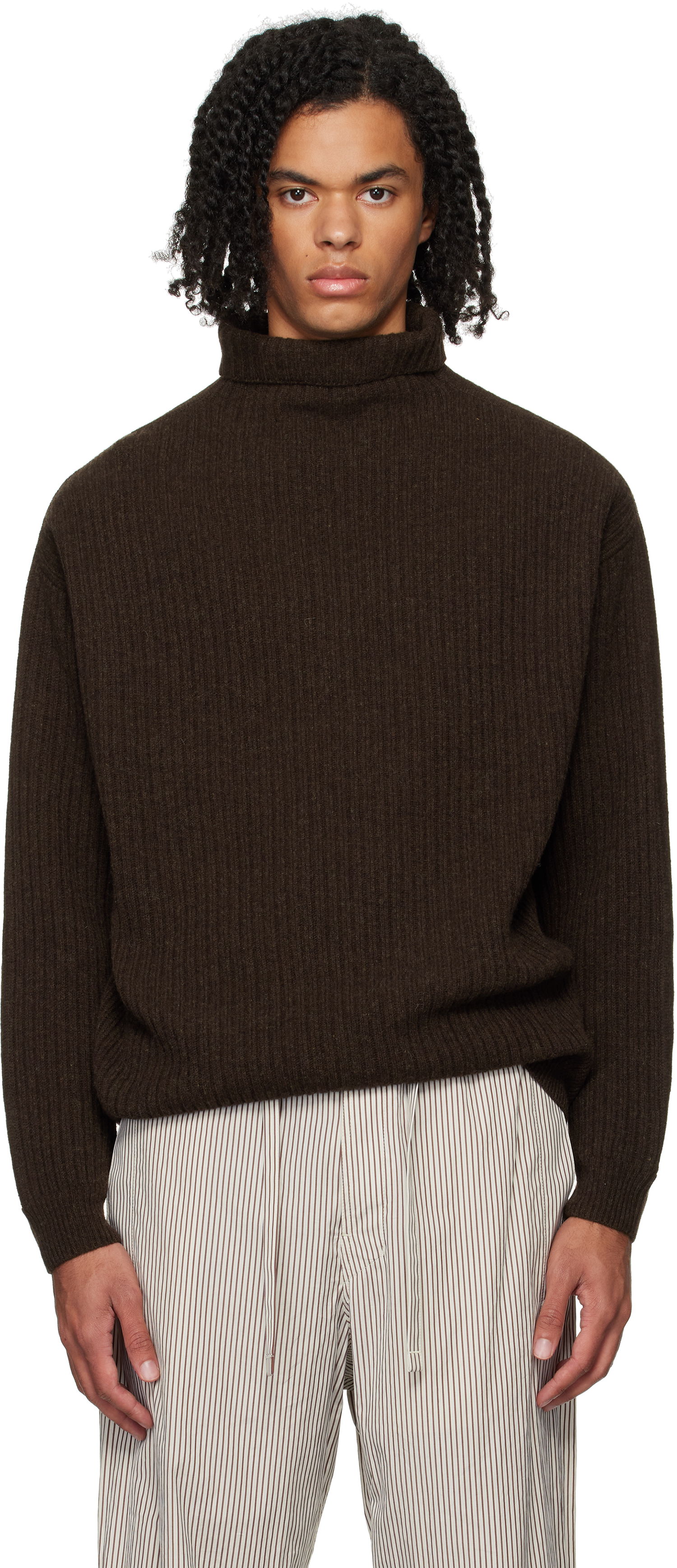 Sweater LEMAIRE Lemaire Felted Turtleneck Sweater Brun | TO1264 LK1027, 0