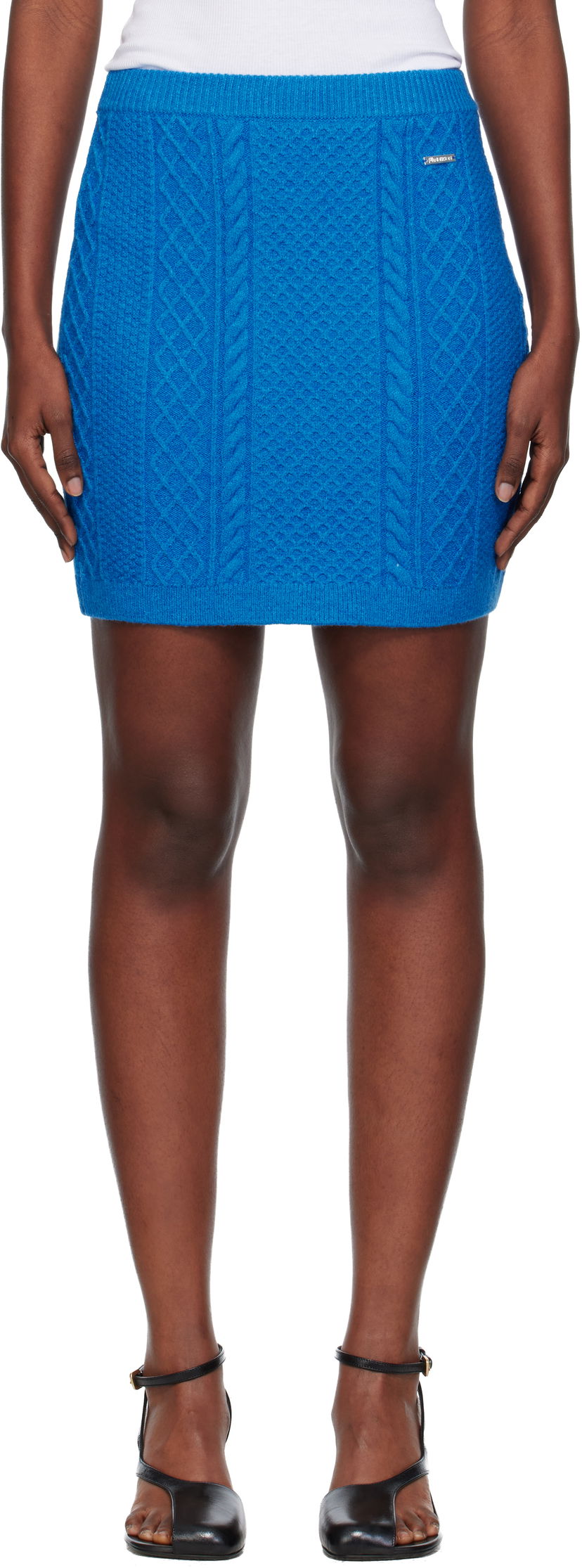 Nederdel JW Anderson Cable Knit Miniskirt Blå | KW1444-YN0446