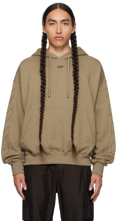 Sweatshirt Off-White Stitch Hoodie Beige | OMBB085F23FLE0196110, 0