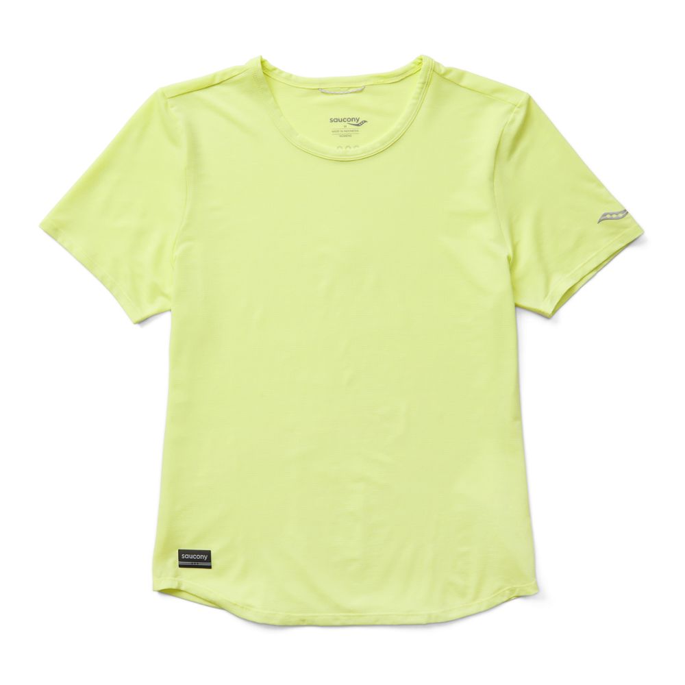 T-shirt Saucony Saucony Stopwatch Short Sleeve T-Shirt Gul | SAW800484-SLH, 0
