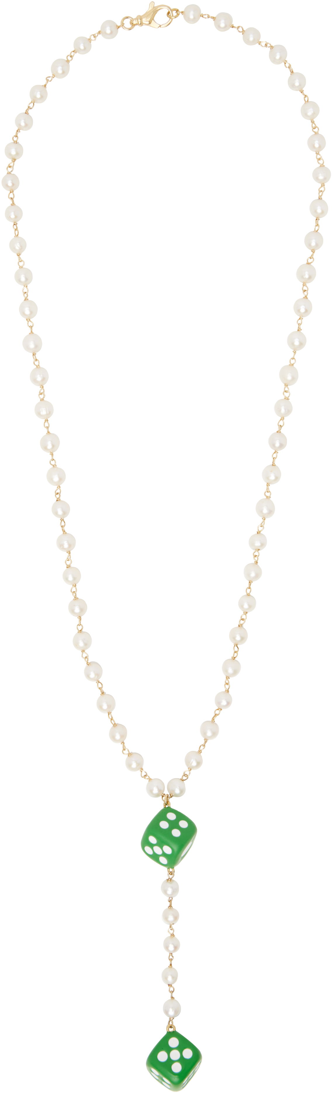 Halskæde VEERT VEERT Pearl Dice Rosary Necklace Grøn | CA09PL, 0