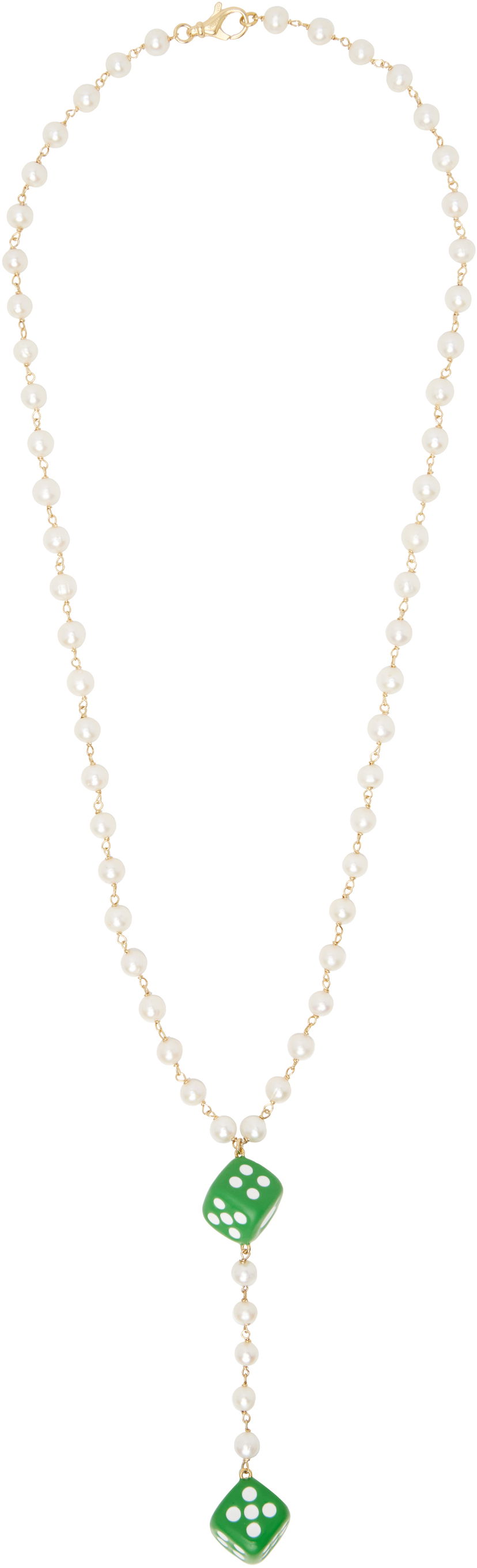 Halskæde VEERT VEERT Pearl Dice Rosary Necklace Grøn | CA09PL