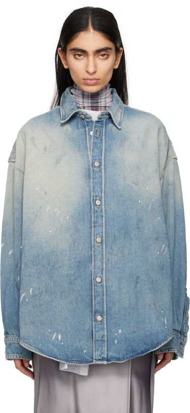 Skjorte Acne Studios Acne Studios Button-Up Denim Shirt Blå | CB0103-, 0