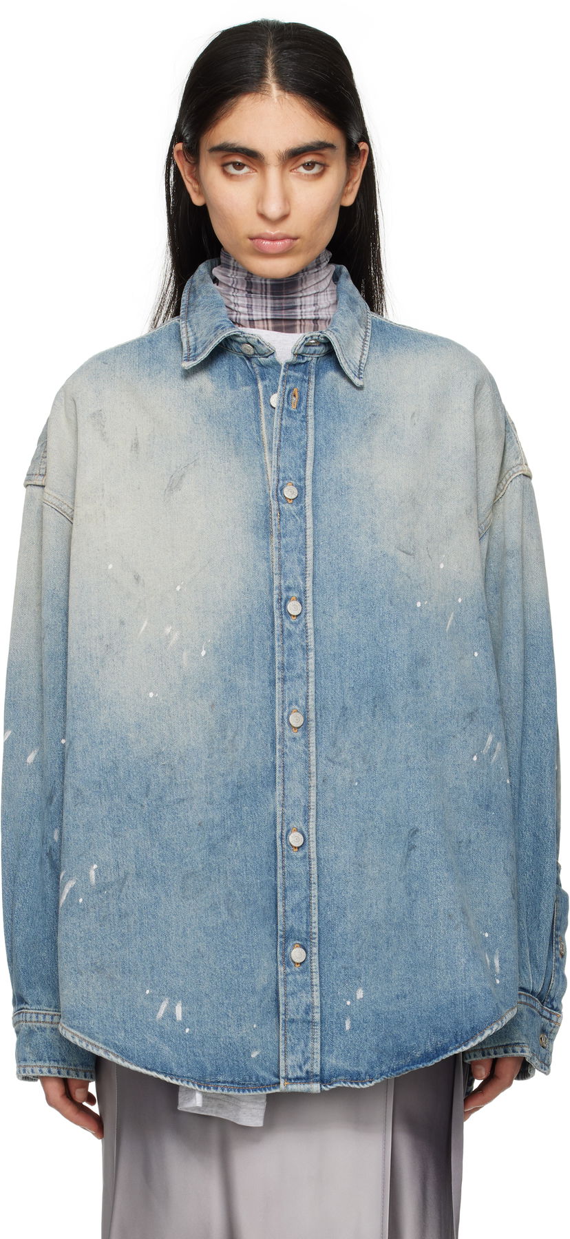 Skjorte Acne Studios Acne Studios Button-Up Denim Shirt Blå | CB0103-