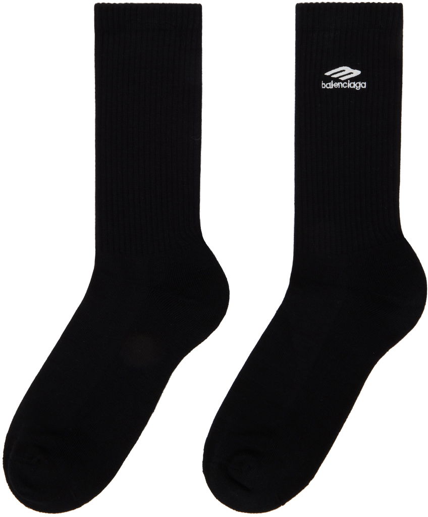 Sokker Balenciaga 3B Sports Icon Socks Sort | 767067-4D7B6-1077, 1