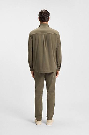 Jakke BOSS Relaxed-fit jacket in performance corduroy Grøn | 50549389, 1