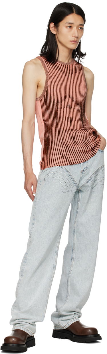 Tanktop Jean Paul Gaultier Jean Paul Gaultier Metallic Ribbed Tank Top Lyserød | 23/12-H-TO059-M045-2160, 3