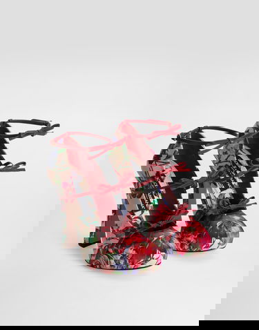 Tilbehør Dolce & Gabbana Dolce & Gabbana Floral Print Satin Slingback Pumps Flerfarvet | CD1944A9Q72H25PR, 1