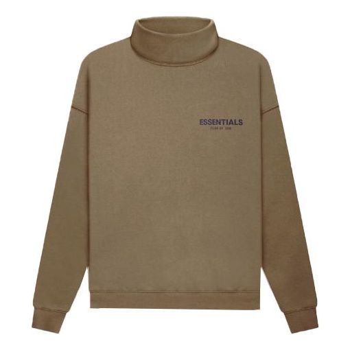 Sweater Fear of God Essentials FW21 Pullover Mock Neck Sweatshirt Brun | FOG-FW21-011