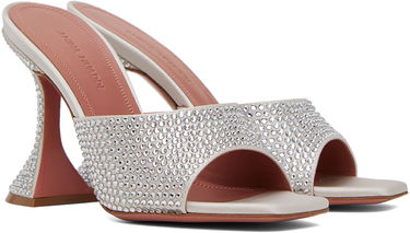 Skopleje Amina Muaddi Amina Muaddi Lupita Crystal Slipper Heeled Sandals Hvid | LUPITA CRYSTAL SLIPPER CL SATIN, 3