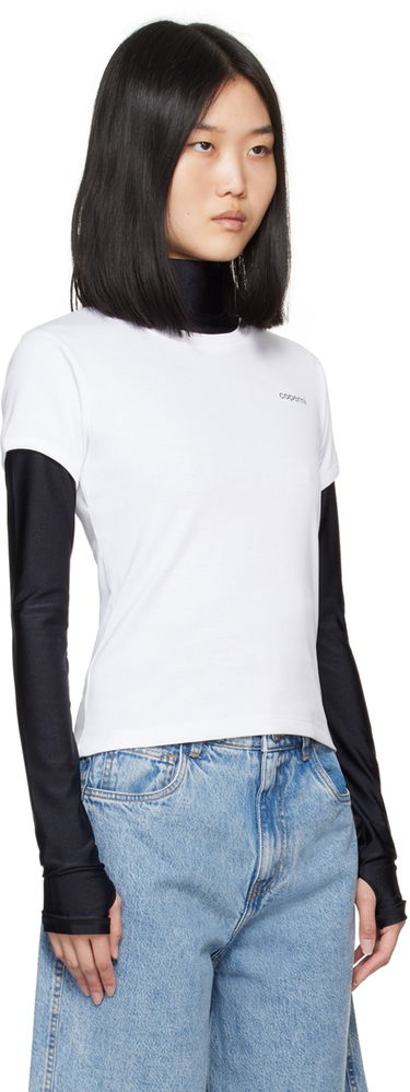 T-shirt Coperni Designer Second Skin Logo T-Shirt Hvid | COPJS07F5012, 3