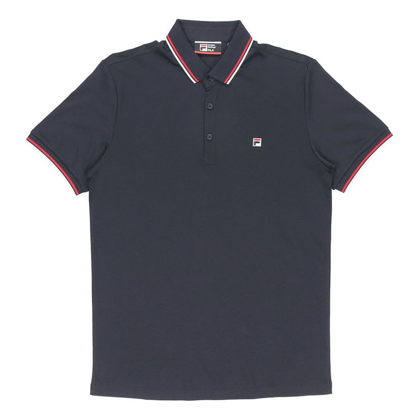 Polo skjorte FILA Knitted Short Sleeve Sports Polo Sort | F11M021121G-NV