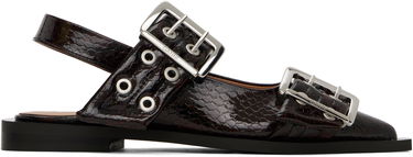 Bælter GANNI GANNI Snake Buckle Flats Brun | S2951, 0