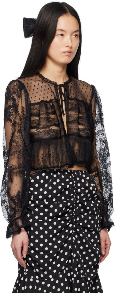 Sweater Anna Sui Anna Sui Lace Combo Cardigan Sort | 1125M30, 1