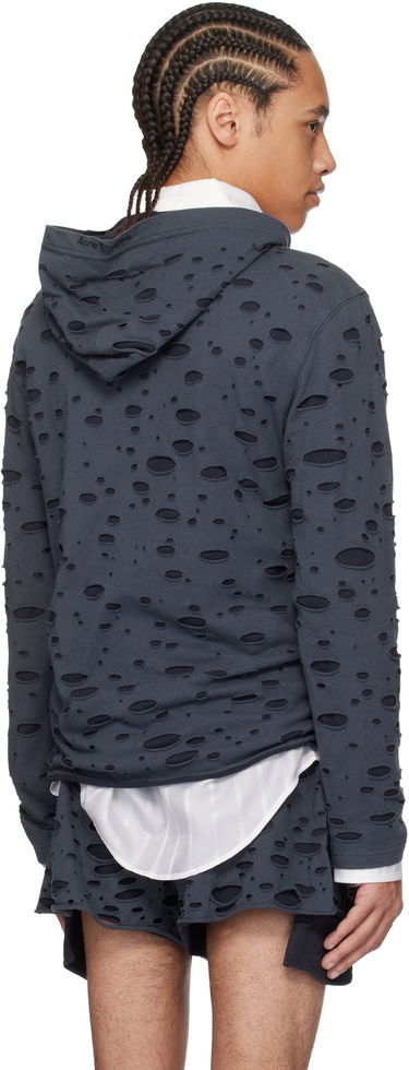 Sweatshirt Acne Studios Acne Studios Layered Knitted Hoodie Mørkeblå | BL0407-, 2