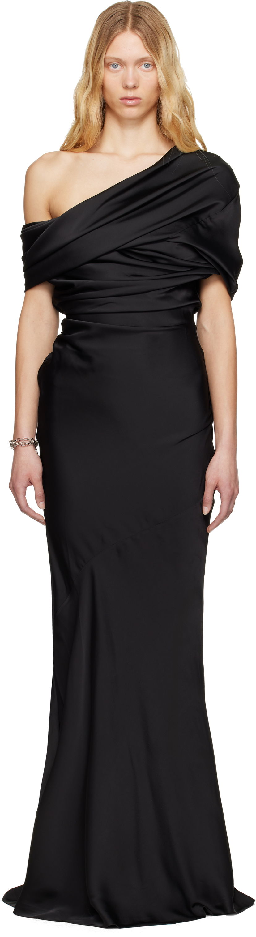 Kjole Entire Studios Entire Studios Sleeveless Draped Maxi Dress Sort | ESW-S25-6013-OB