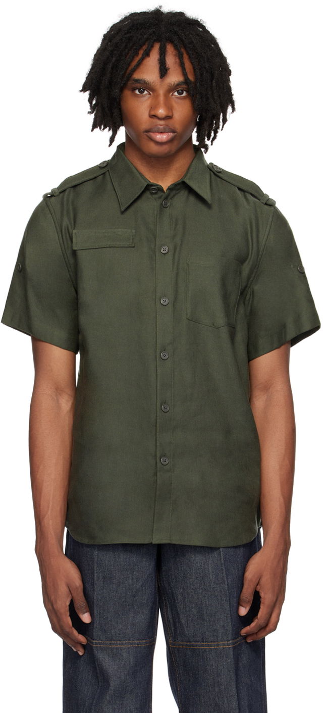 Skjorte Helmut Lang Helmut Lang Epaulet Shirt Grøn | O04HM505