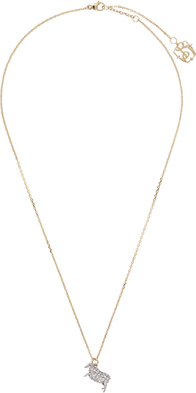 Halskæde Burberry Burberry Gold-Tone Crystal Sheep Pendant Necklace Metalisk | 8112029
