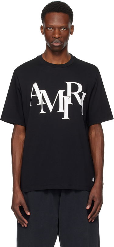 T-shirt AMIRI Staggered Logo T-Shirt Sort | AMJYTE1149, 4