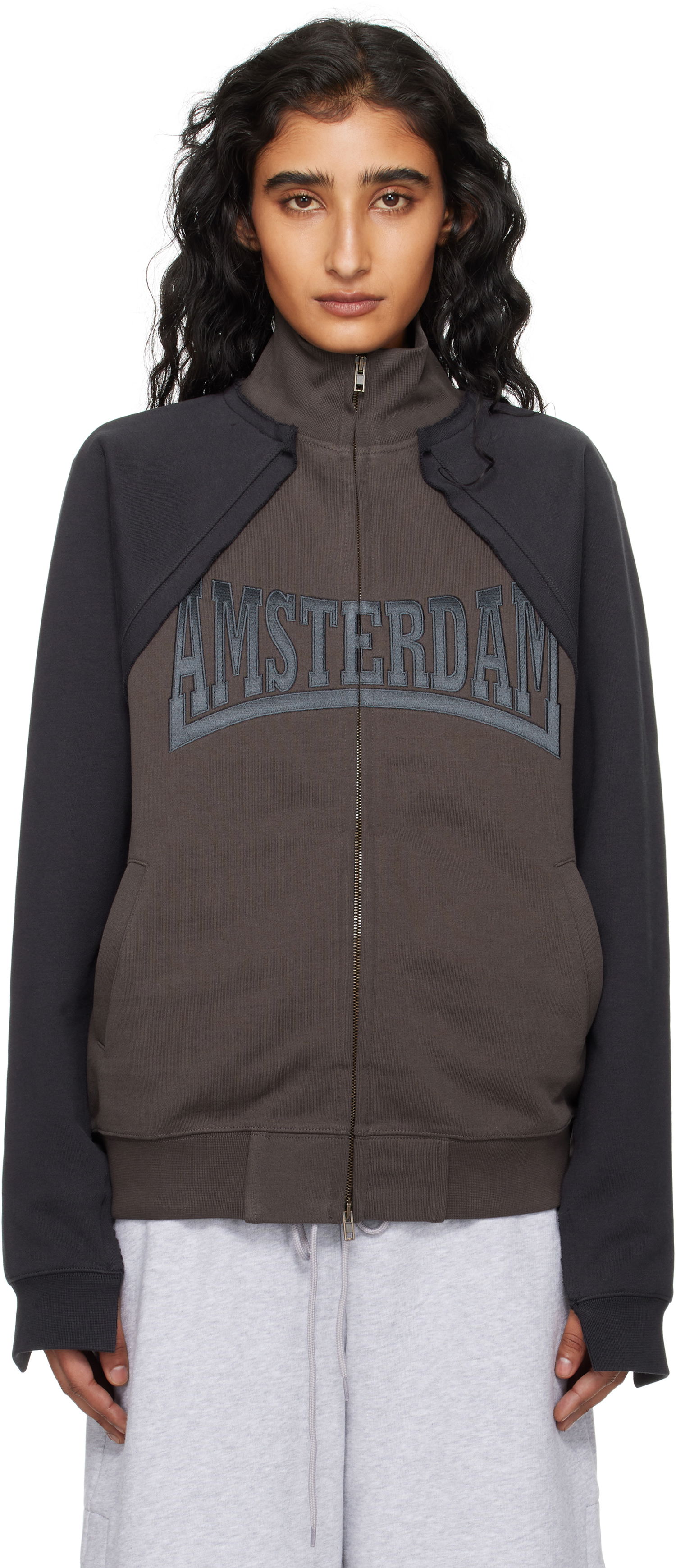 Jakke VETEMENTS VETEMENTS Patched Zip-Up Jacket Brun | UH76ZU760CB, 0