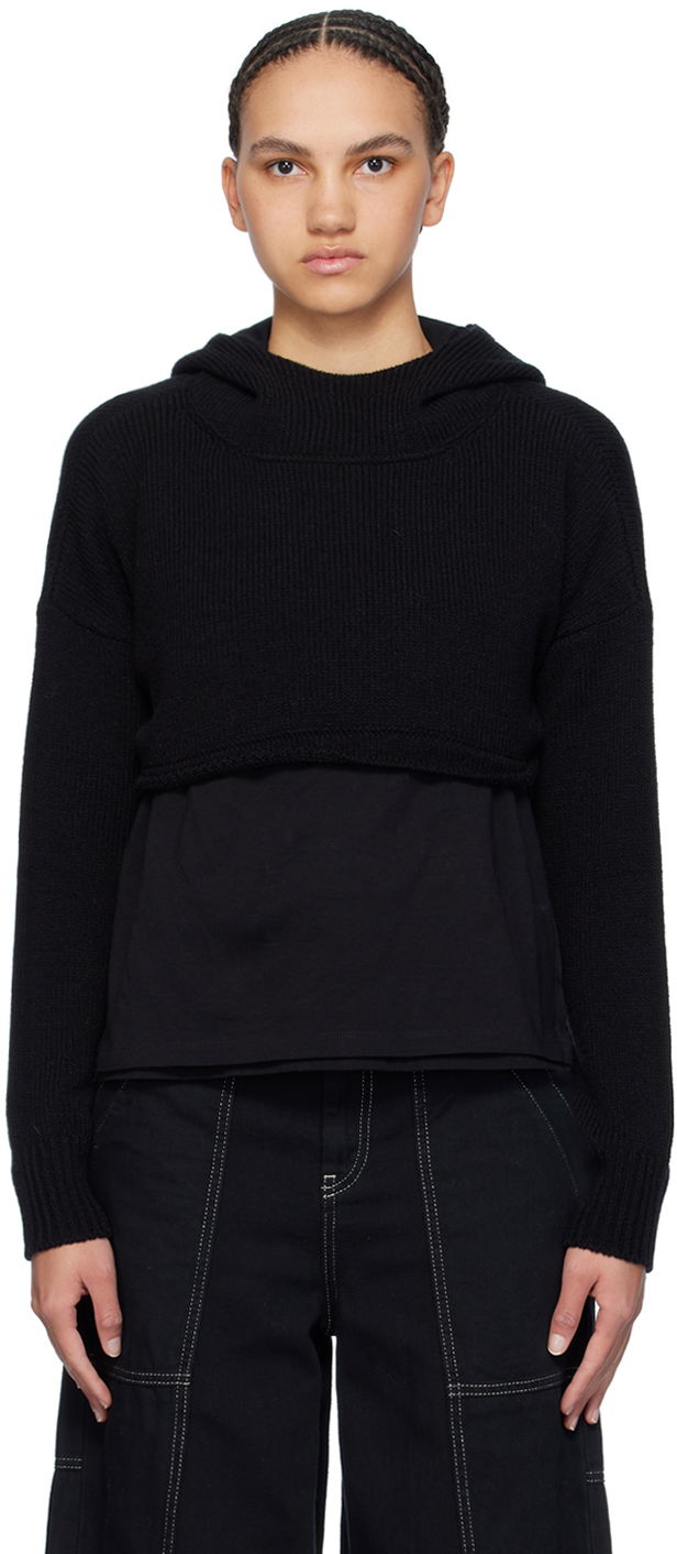 Sweatshirt Maison Margiela MM6 Cropped Hoodie Sort | S52GP0151 S18448