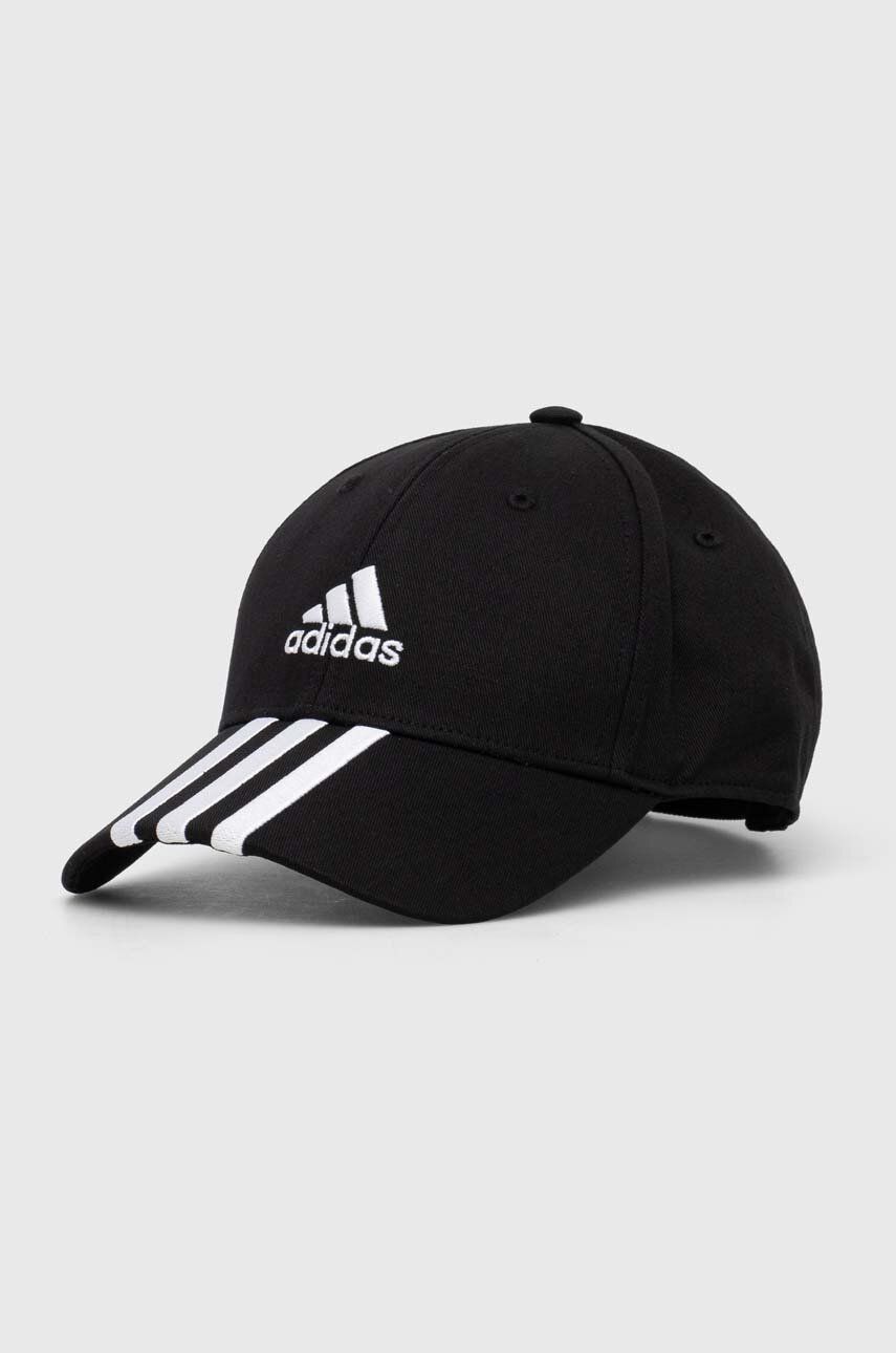 Kasket adidas Performance 3-Stripes Cotton Twill Baseball Cap Sort | IB3242, 0
