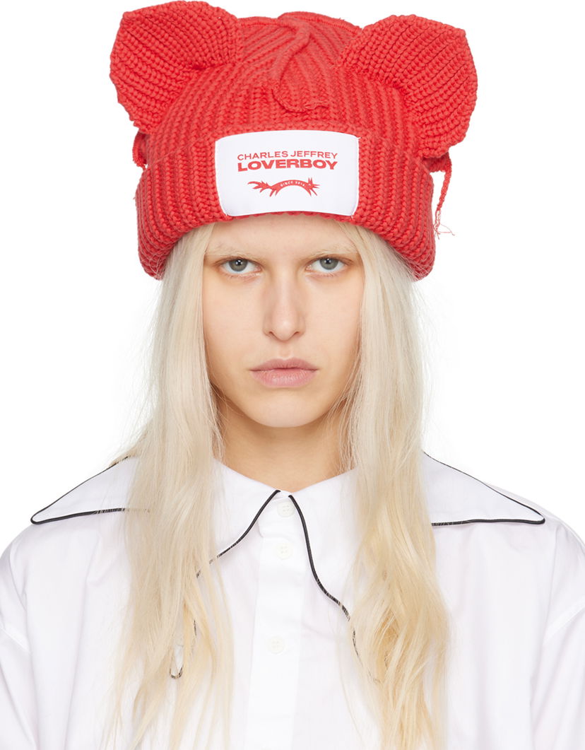 Beanie Charles Jeffrey Loverboy Chunky Ears Beanie Rød | 43130402