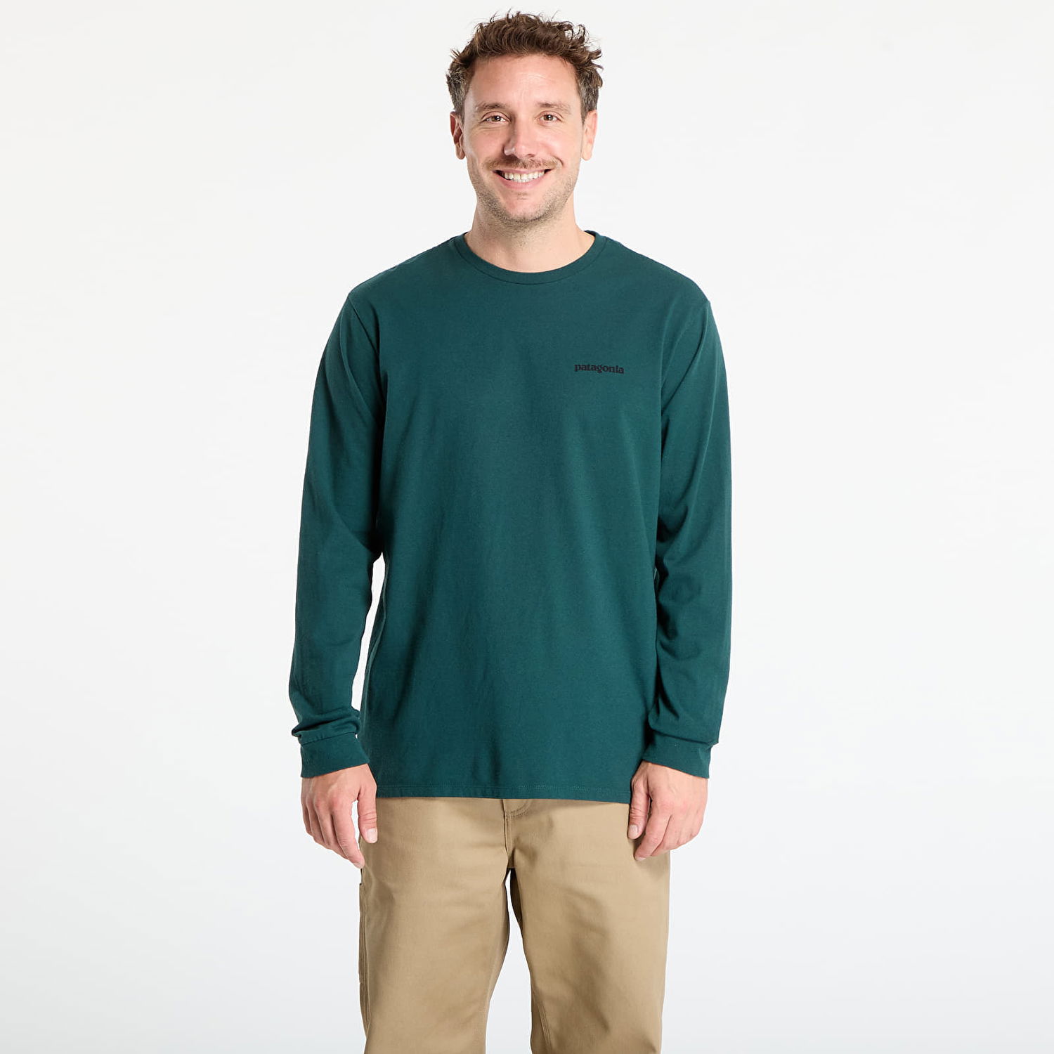 T-shirt Patagonia Long Sleeve P-6 Logo Responsibili-Tee Grøn | 38518 CASG, 0