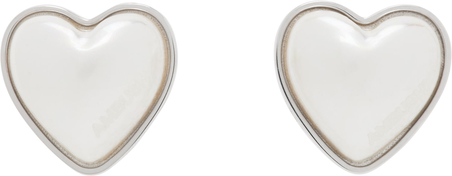Øreringe Ambush AMBUSH Faux Pearl Heart Stud Earrings Hvid | 12115240, 0