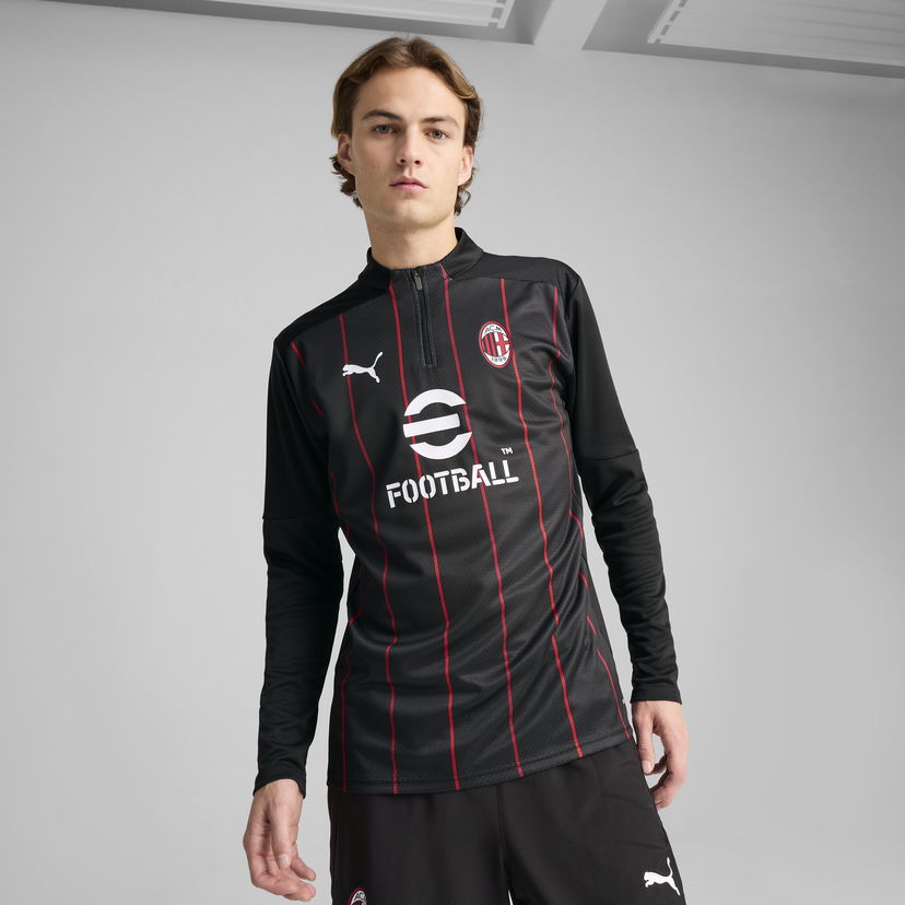 Sweater Puma AC Milan Men's Quarter-Zip Pre-Match Jersey Sort | 779345_07