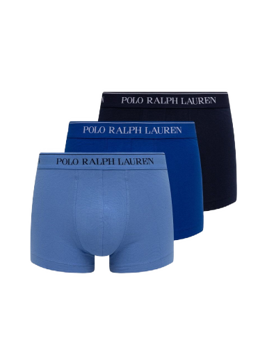 Boksere Polo by Ralph Lauren Cotton Trunk - 3 Pack Blå | 714835885009