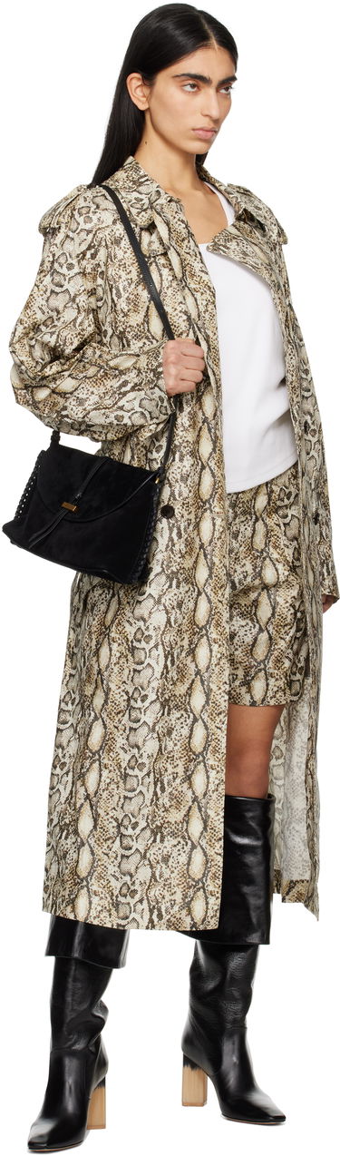 Shorts ISABEL MARANT Isabel Marant Felize Printed Leather Shorts Beige | SH0213FA-C1C01I, 3